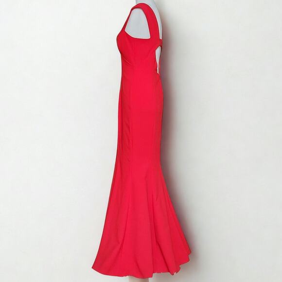 Jay Godfrey Red Cutout Back Sleeveless Mermaid Gown Women’s Size 2 Formal Dress - Picture 6 of 9